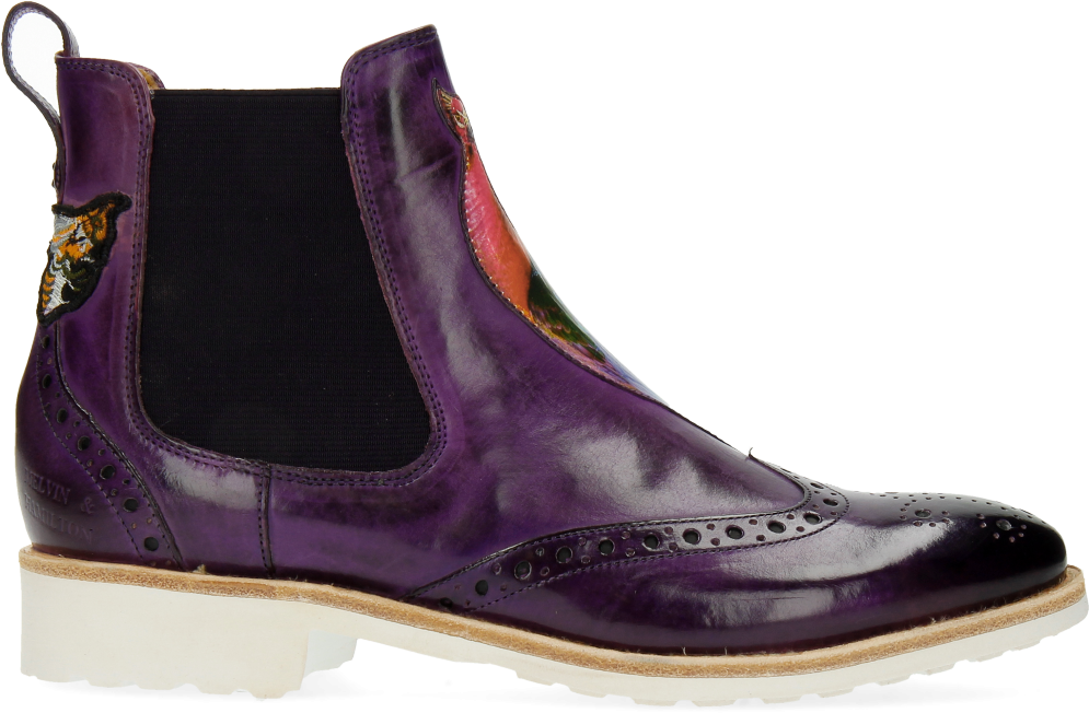 Ankle Boots Amelie 44 Purple Flame Peacock Bee - Chelsea Boot (1024x1024), Png Download