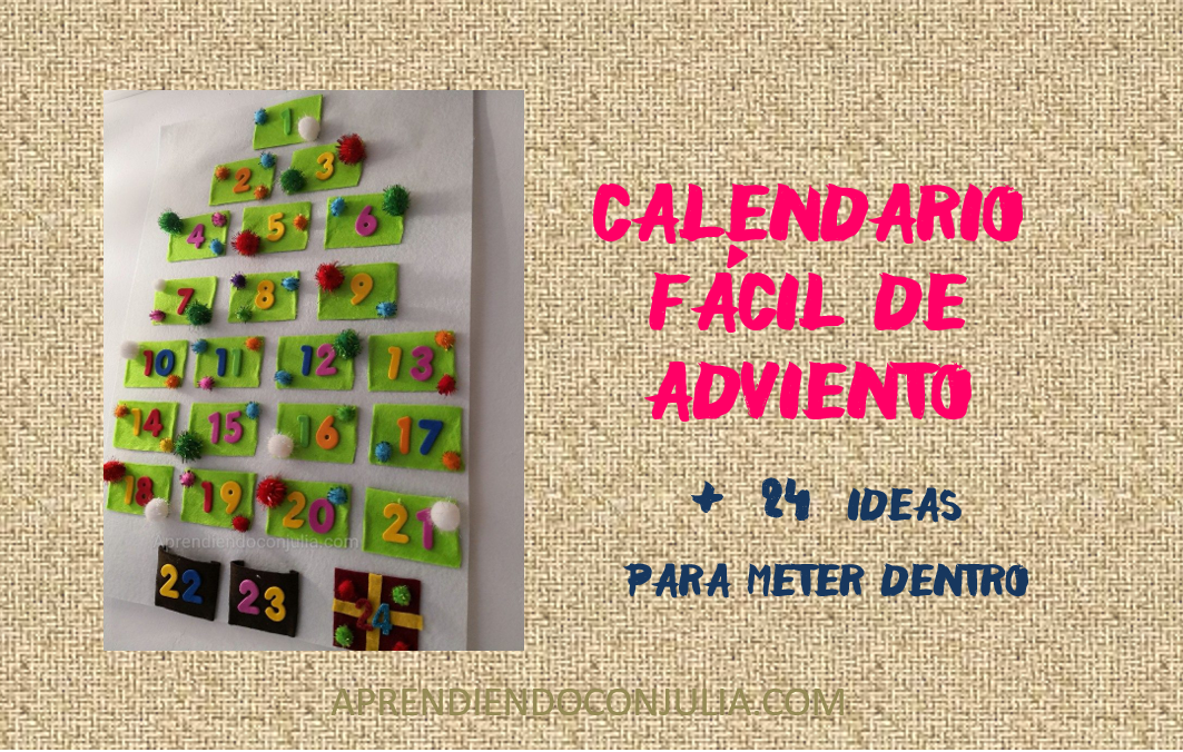 Calendario Casero De Adviento Con Fieltro Para Niños - Calendario De Adviento Caseros (1063x676), Png Download