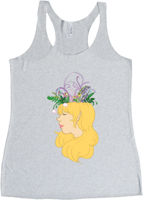Flower Crown Racerback Tank Top - Active Tank (852x762), Png Download