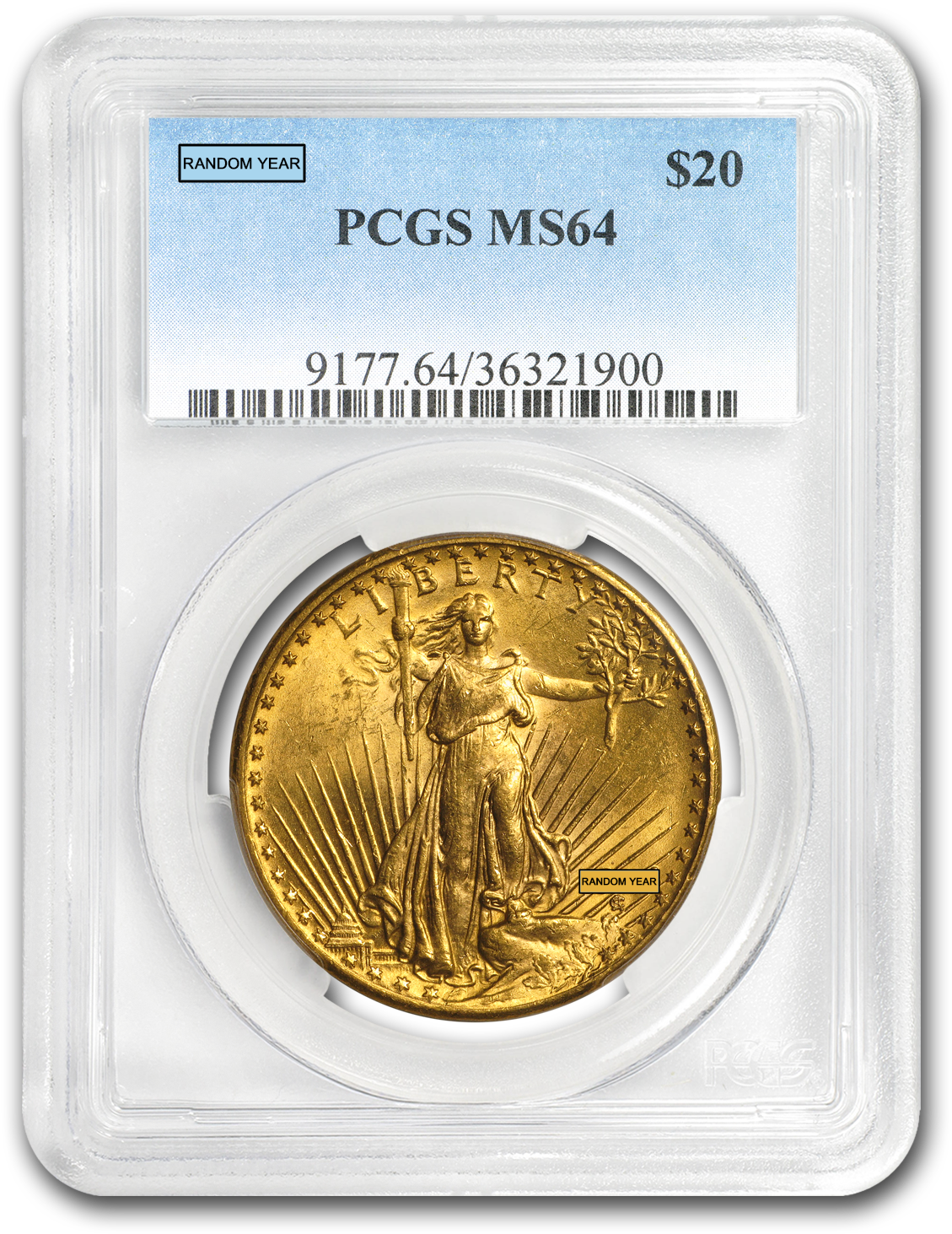 $20 Saint Gaudens Gold Double Eagle Ms 64 Pcgs - 1933 Gold Double Eagle (1500x1500), Png Download