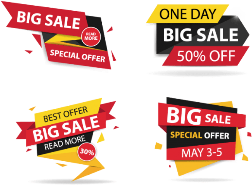 Free Png Download Banner Template Offers Png Images - Sale Banner Vector Png (850x625), Png Download