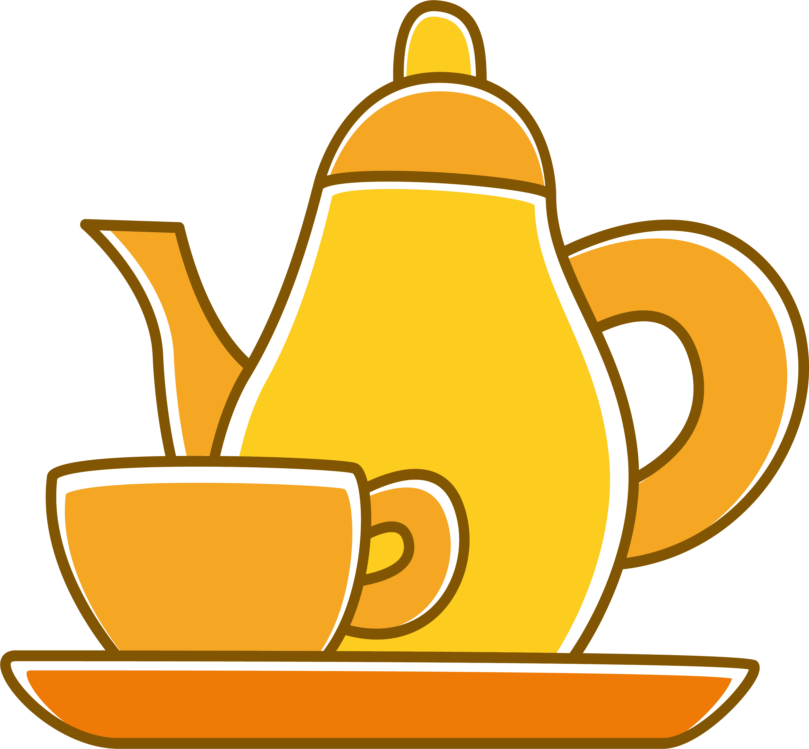 Teaware Coffee Clip Art Tea Set Transprent - Cha De Cozinha Amarelo Vetor (3334x3085), Png Download