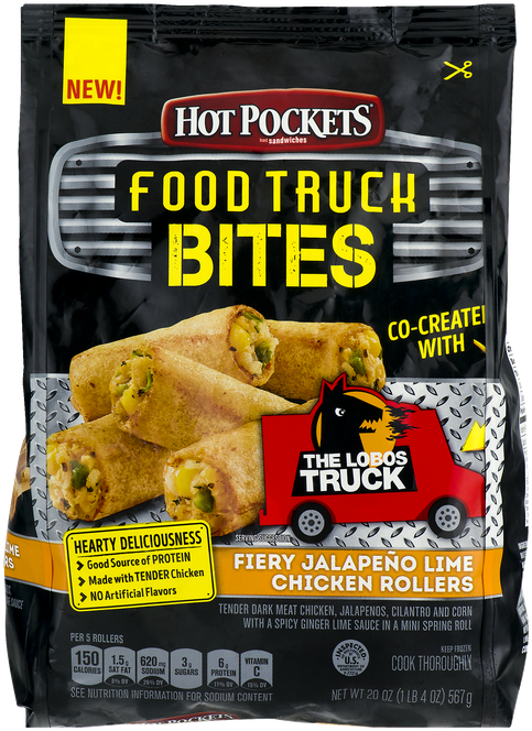 Hot Pockets Food Truck Bites Fiery Jalapeno Lime Chicken - Hot Pockets (555x750), Png Download