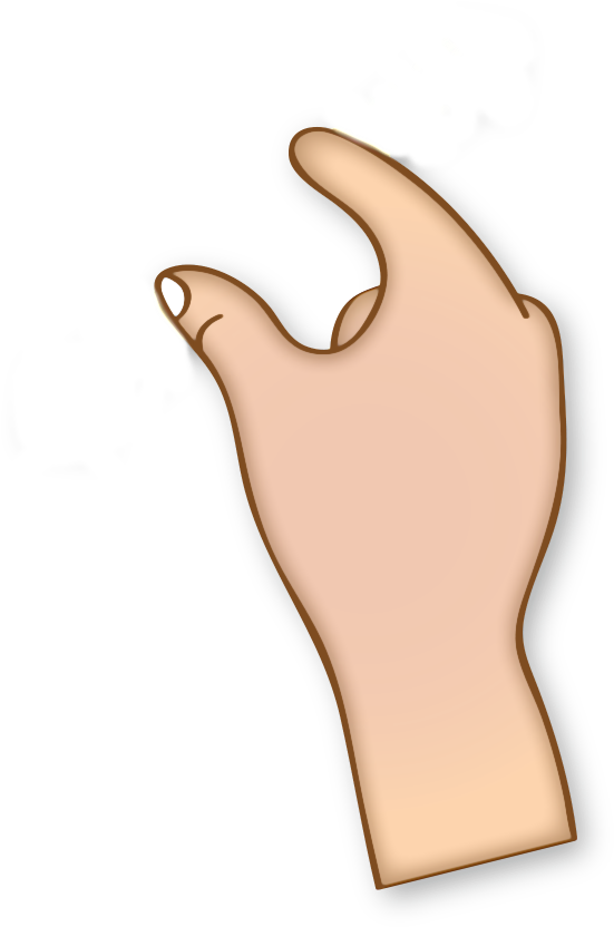 Spread Or Pinch - Pinch Zoom Hand Png (569x851), Png Download