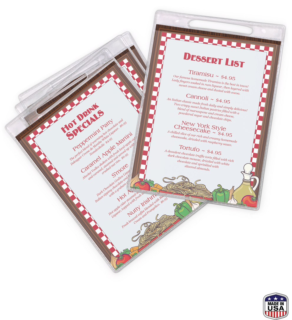 Pockets For Menu Flip Stands (1000x1200), Png Download