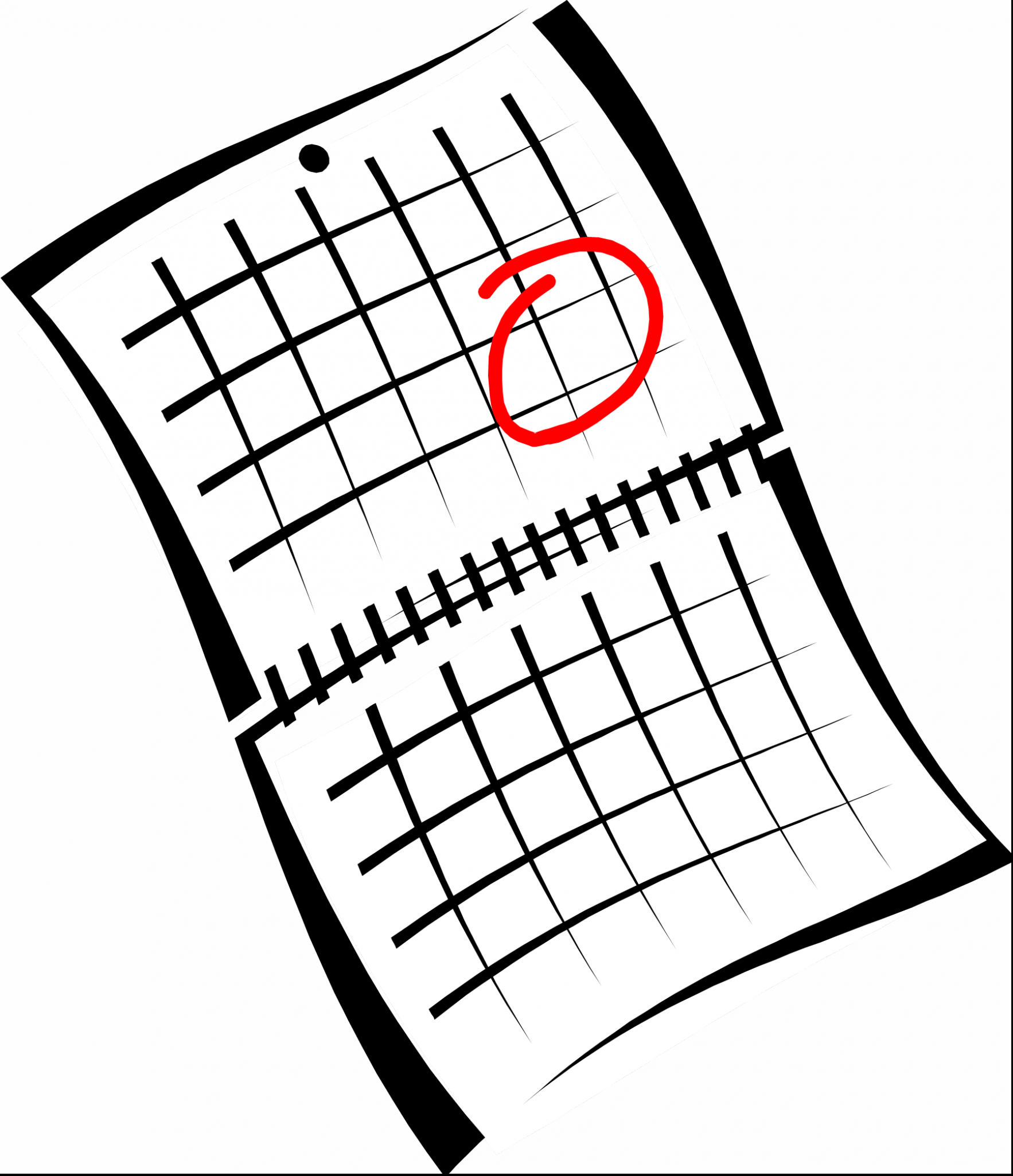 Clipart Calendar Transparent - Clip Art Free Calendar (1766x2051), Png Download