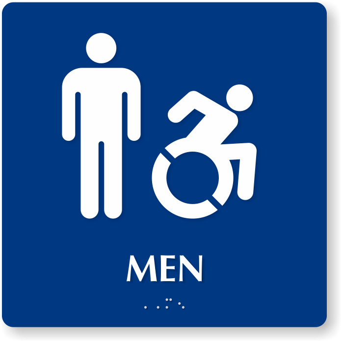 Men Braille Sign, Male Updated Accessible Pictograms - Accessible Bathroom Sign (800x800), Png Download