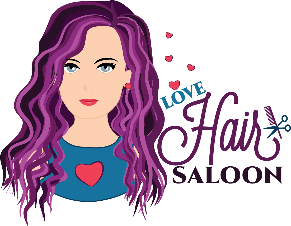 Lady Love Hair Saloon Logo - Illustration (1102x856), Png Download