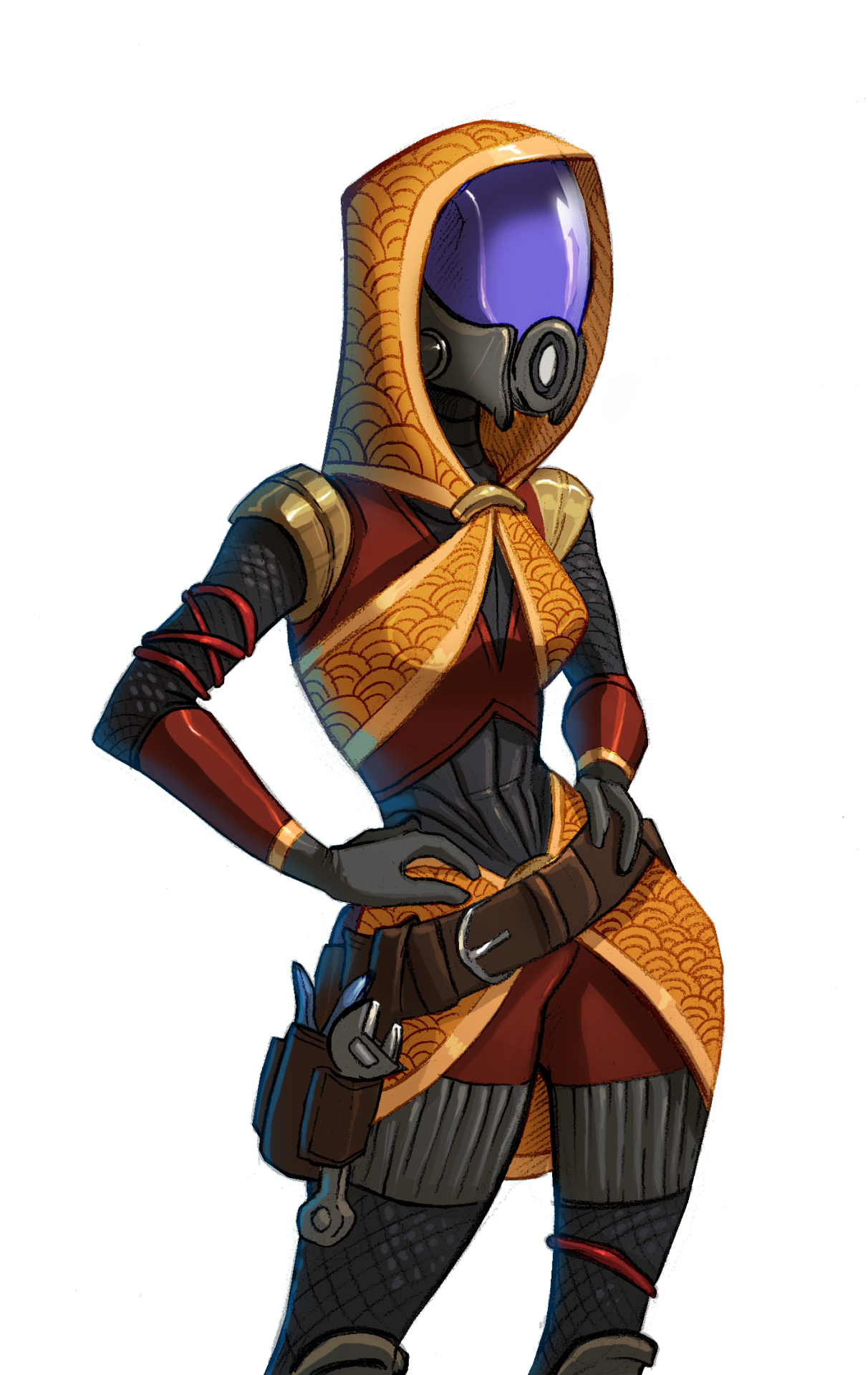 Default Character Art For Jana, The Quarian Love Interest - Cartoon (1212x1920), Png Download