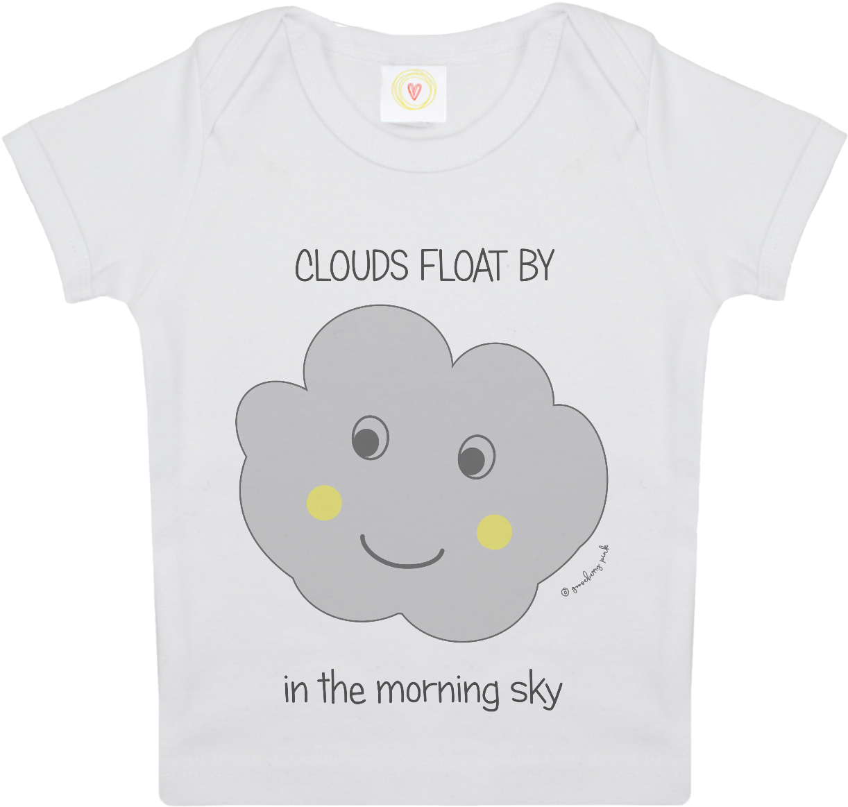 Gooseberry Pink Cloud Baby T-shirt In White Organic - T-shirt (1500x1500), Png Download