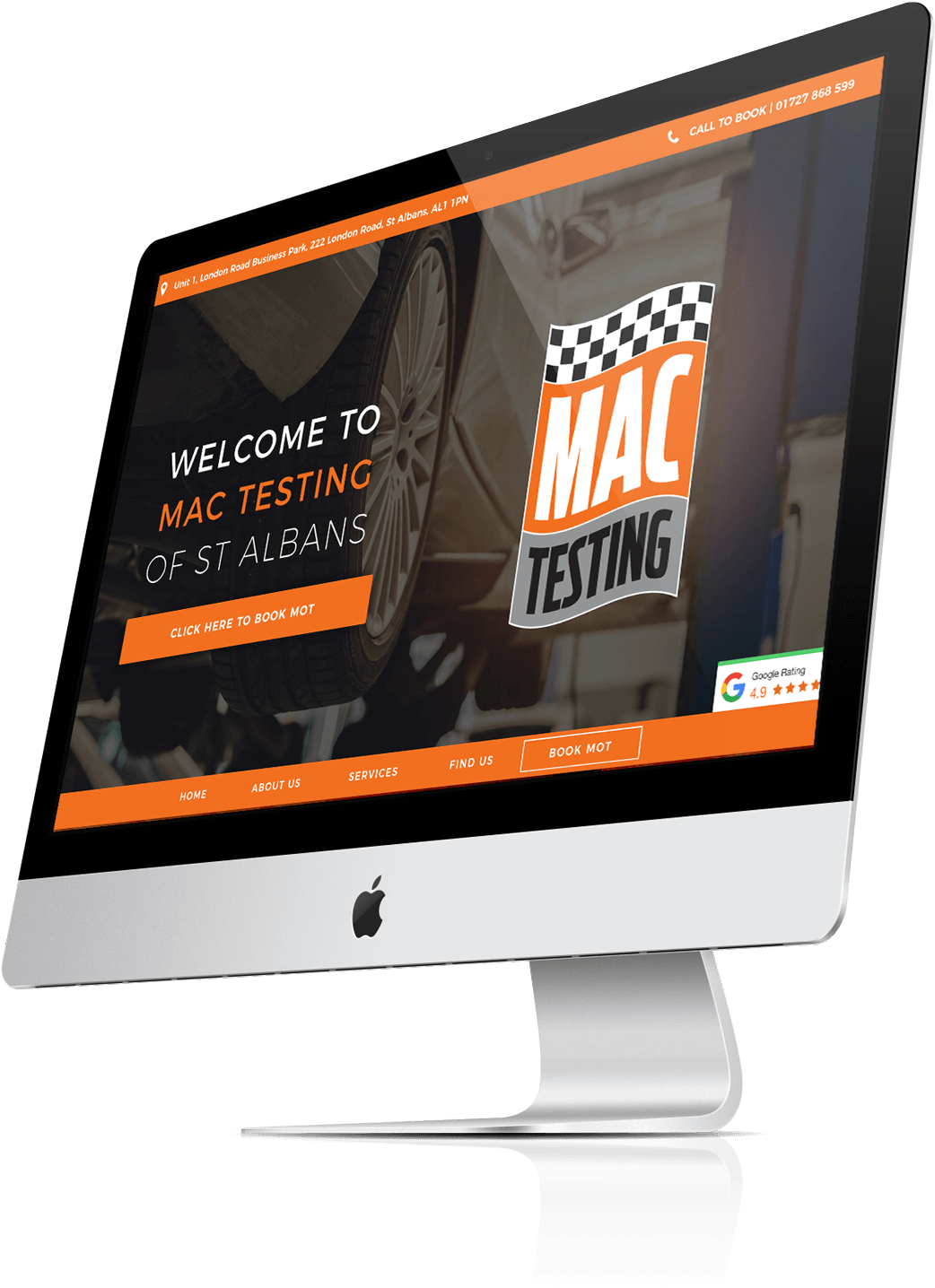 Imac Mock Up Of Mac Testing Of St Albans - Computer Monitor (1085x1500), Png Download