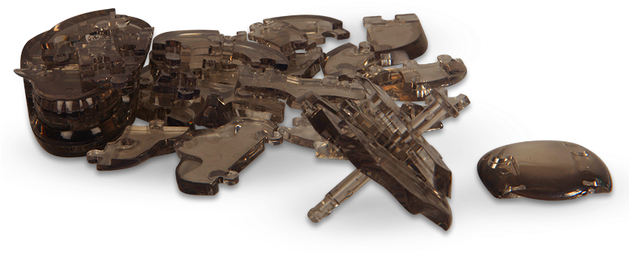 Black Skull 3d Crystal Puzzle - Firearm (900x689), Png Download