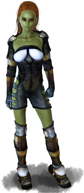Alien, Female, Woman, Fantasy, Sci Fi, Young, Cute - Sci Fi Alien Woman (475x720), Png Download