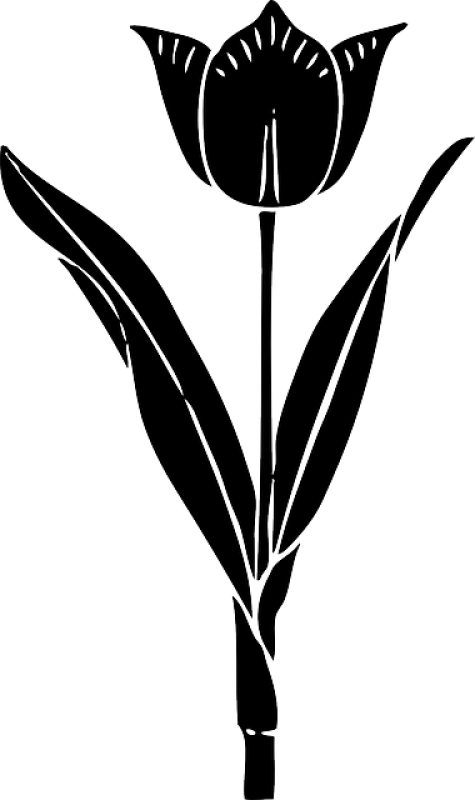 Black Gun Tattoo Design - Tulip Flower Clip Art (475x800), Png Download