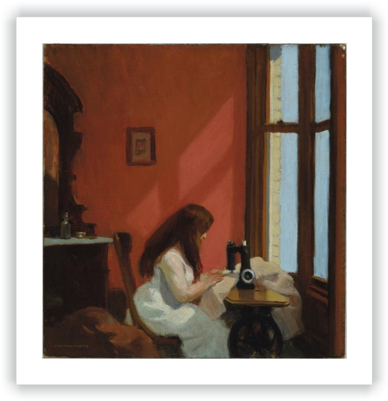 Girl At A Sewing Machine - Edward Hopper Holly 1893 (778x800), Png Download