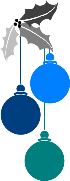 Christmas Ornaments Clipart Blue Christmas - Blue Christmas Vector Png (234x600), Png Download