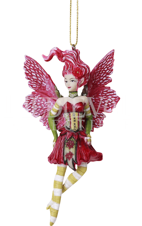 Poinsettia Fairy Hanging Ornament - Redhead Poinsettia Fairy Ornament (734x734), Png Download