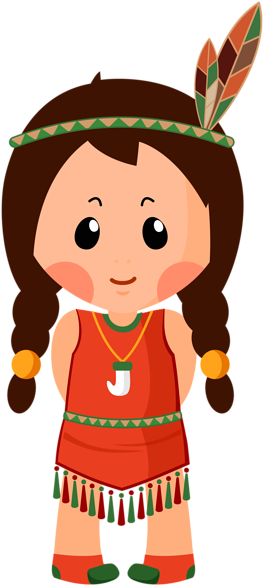 Accion De Gracias - Native American Girl Clipart (288x600), Png Download