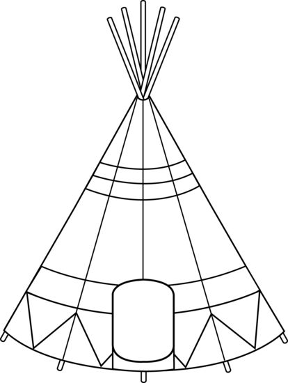 Native American Clipart Teepee Tent - Teepee Clip Art (414x550), Png Download