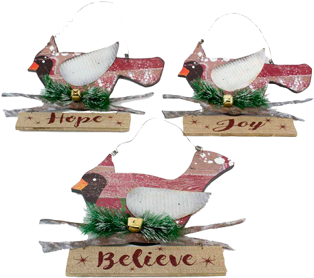 Hanging Wood Cardinal Sign 12"h 3 Assorted 6 Pc Min - Turkey (500x500), Png Download