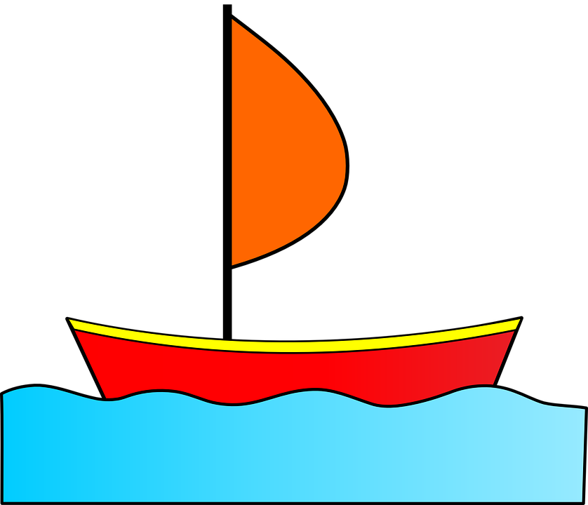 Sailing Boat Clipart Speed Boat - Clip Art Boat On Water (838x720), Png Download