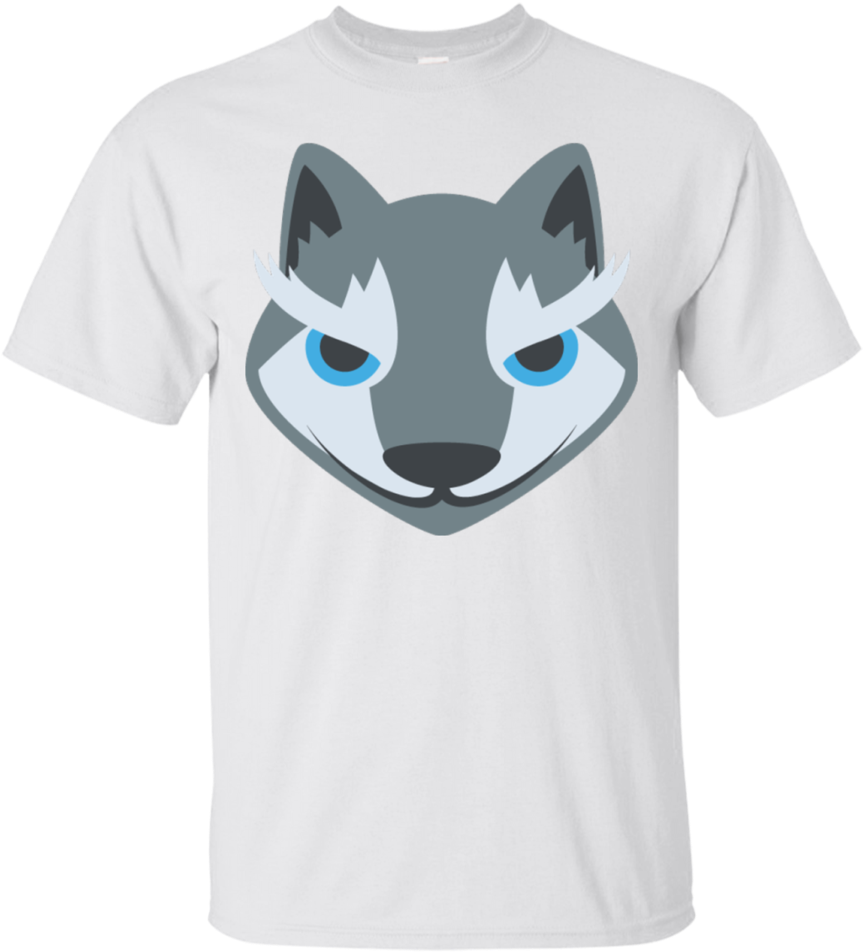 Wolf Face Emoji T-shirt - Wolf Emoji Png (960x960), Png Download
