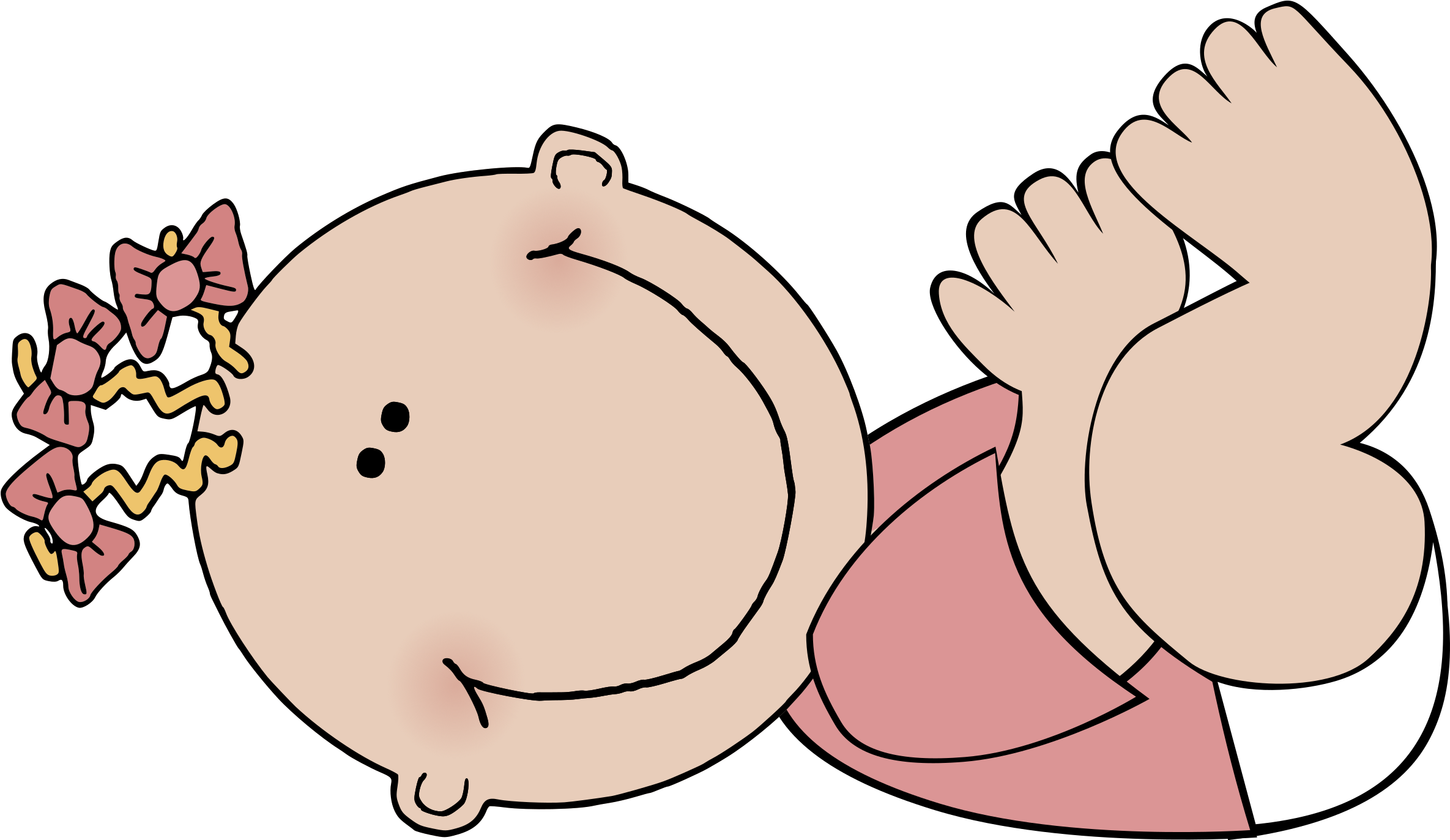 Cartoon Baby Girl - Baby Girl Clip Art (632x365), Png Download