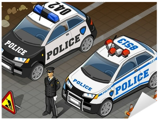 Two Isometric Police Car In Front View Sticker • Pixers® - Car (400x400), Png Download