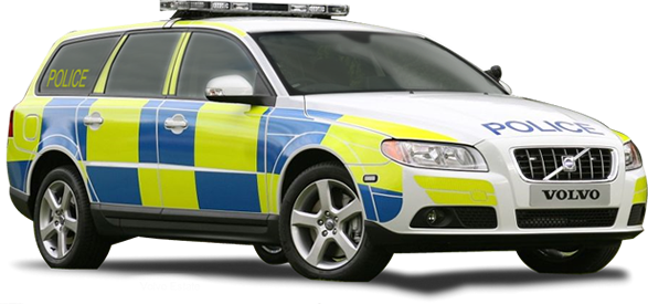 Download - Volvo Police Car Uk (587x275), Png Download