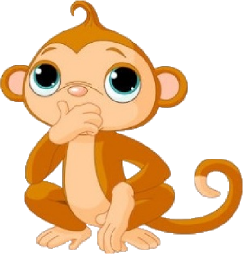 Clip Art Transparent Stock Cute Funny Baby Clip Art - Monkey Clip Art (600x600), Png Download