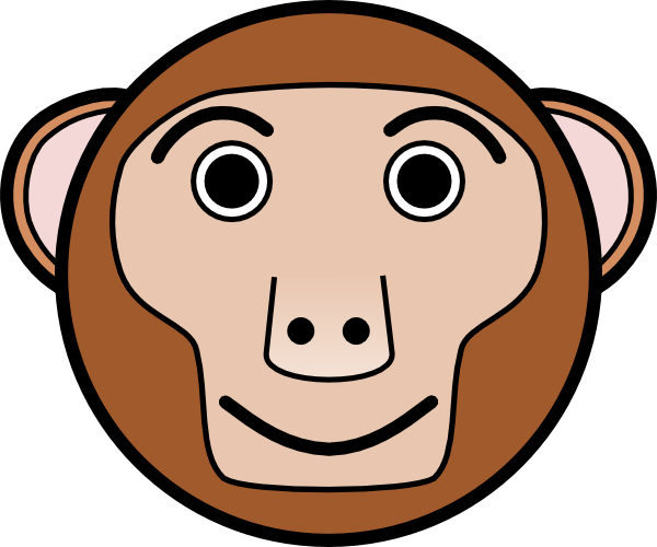 Cute Monkey Face Clipart Cliparts And Others Art Inspiration - Oklahoma University 1-1/2" Labels (600x500), Png Download
