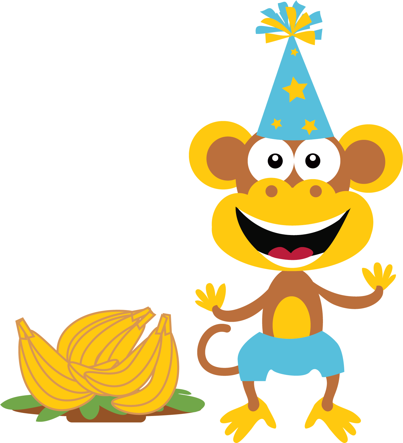 Birthday Clipart Monkey - Sun Summer Clip Art Free (1355x1500), Png Download