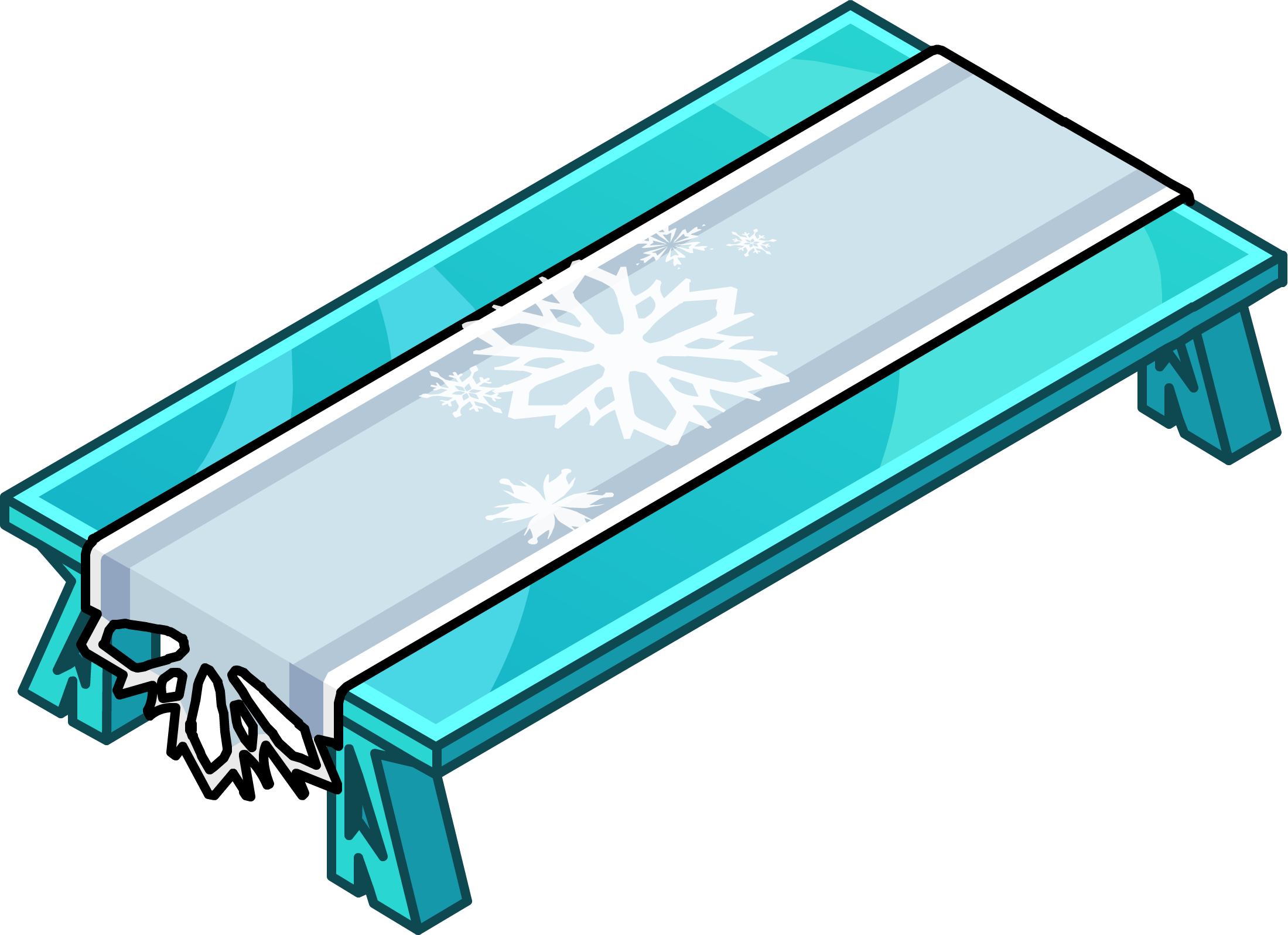 Ice Dining Table Icon - Club Penguin Frozen Items (640x465), Png Download