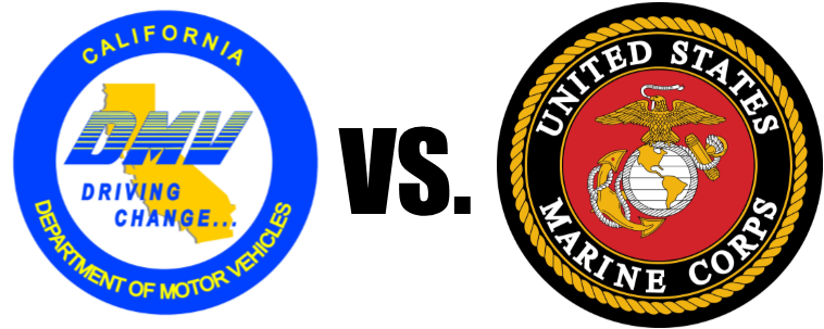 Dmv V Usmc - Cafepress Marine Emblem - Dark Bg Tile Coaster (758x303), Png Download