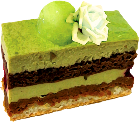 Green Cake ~ Pixivcafe - Dessert (500x445), Png Download
