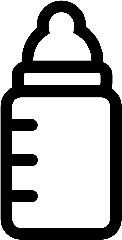 Baby Rattle Bottle Black And White Free - Baby Bottle Symbol Black And White (999x999), Png Download