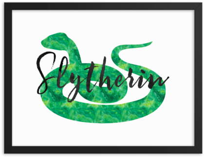 Slytherin Hogwarts House Pride Art Print - Hogwarts House Pride Art (480x480), Png Download