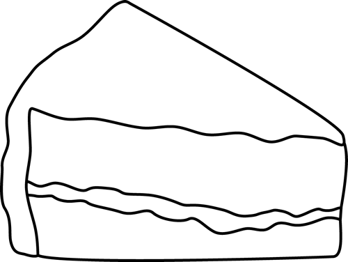 Cake Black And White Black And White Slice Of Cake - Cake Slice Clip Art (500x376), Png Download