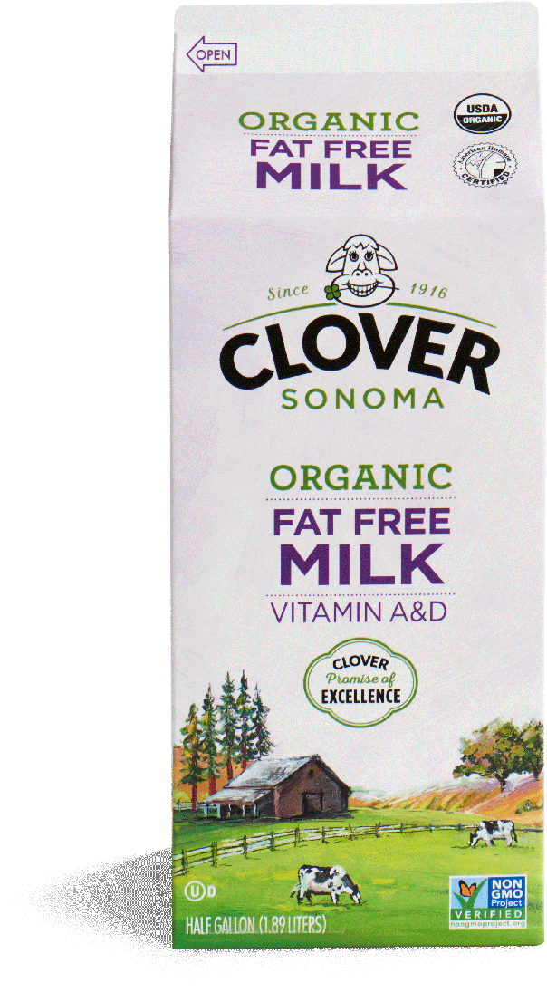 Clover Organic Half & Half - 1 Qt Carton (899x1349), Png Download