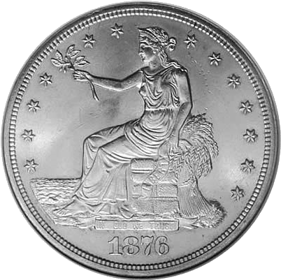 Trade Dollar - 1876 Coin (418x414), Png Download