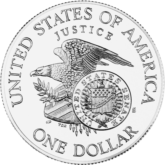 1998 Rfk Silver Dollar Reverse - Silver Dollar Png (600x599), Png Download