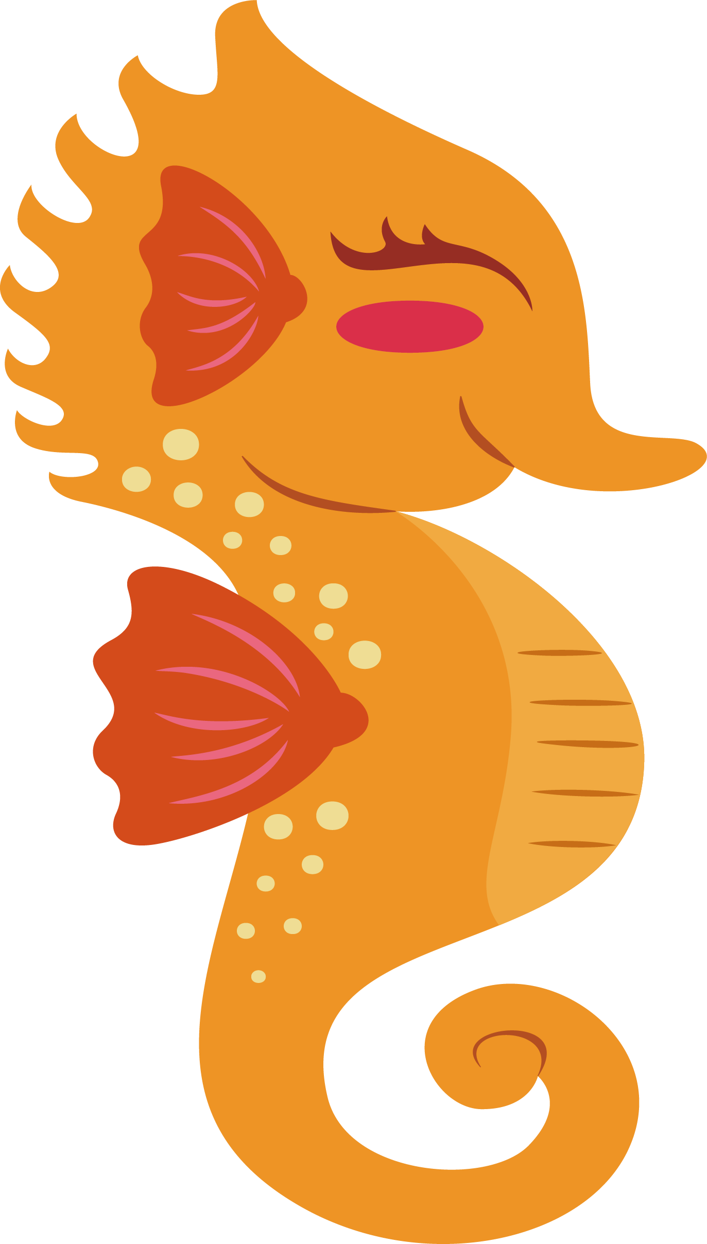 Clip Free Stock Dwarf Orange Clip Art Hippocampus - Caballito De Mar Chibi (1373x2416), Png Download