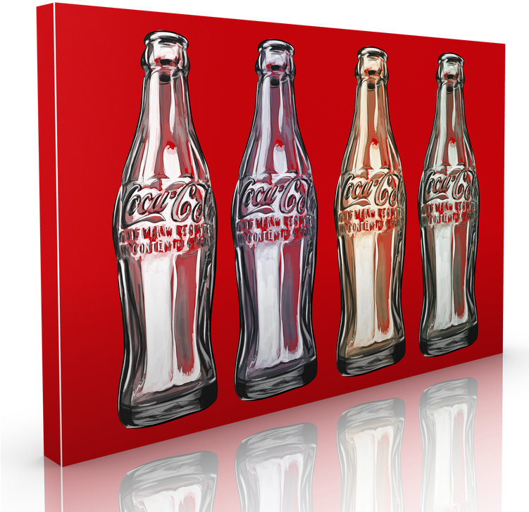 Md Art "coke Bottles" Vintage Coca-cola Pop Art Canvas - Ivy Bronx 'coke Bottles' Graphic Art Print (750x750), Png Download