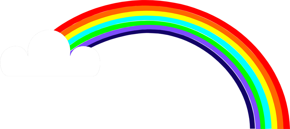 Rainbows Free Stock Photo Illustration Of Rainbownd - Rainbow With Clouds No Background (958x426), Png Download