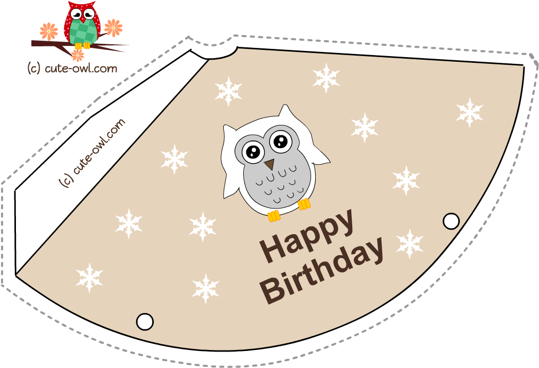 Free Printable Snowy Owl Birthday Party Hats - Party Hat (1100x800), Png Download