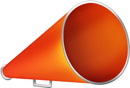 Fancy Clipart Animal Cheer Megaphone Clipart Wikiclipart - Orange And Black Megaphone (489x391), Png Download