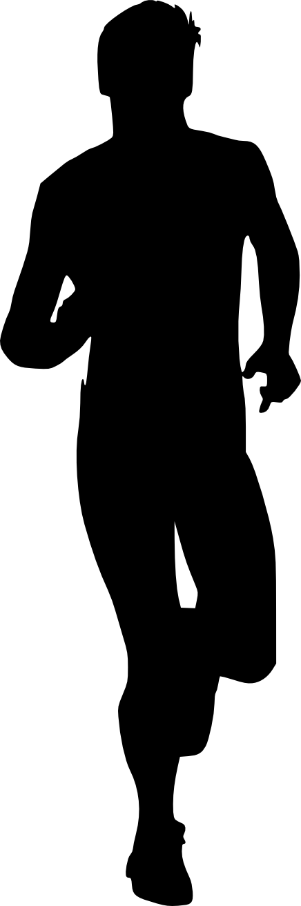 Free Download - Running Man Silhouette Png (436x1312), Png Download