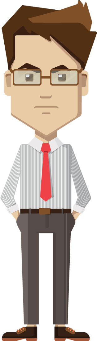 Svg Black And White Download Businessman Clipart Man - Business Man Standing Cartoon (350x1100), Png Download
