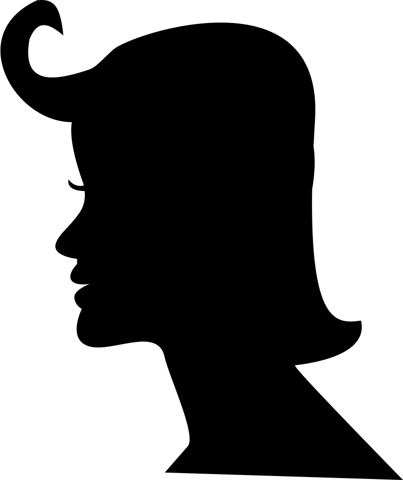 Female Short Hair - Silhouette Of Woman Head Png Transparent (823x980), Png Download