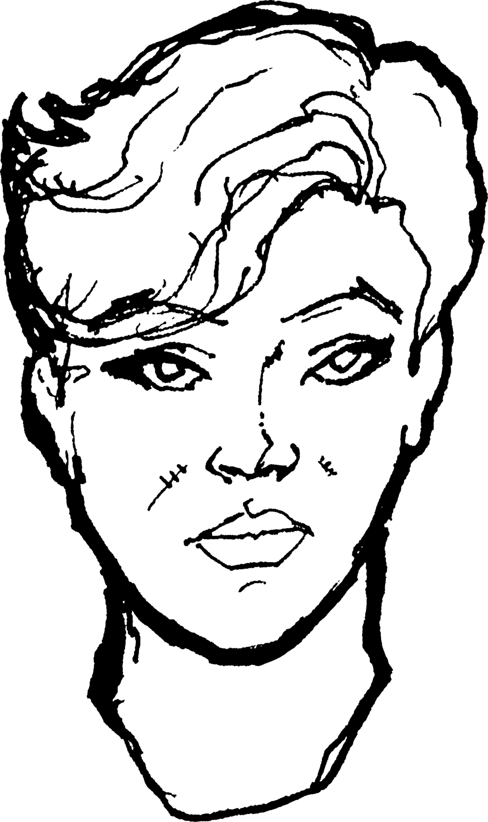 Woman With Short Hair (1000x1682), Png Download